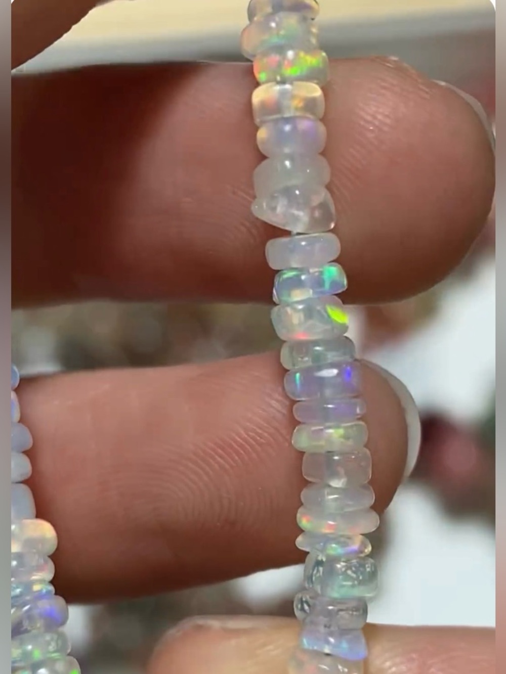 Genuine Ethiopian Opal Multi Fire Rondelle Bracelet S925 Sterling Silver 4mm NEW - Picture 16 of 17